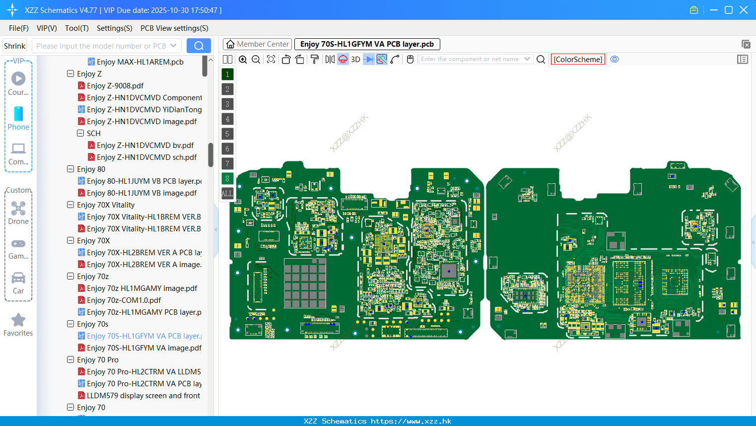 Huawei Enjoy 70S-HL1GFYM VA PCB Layer
